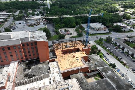 A sky-view image of the ICU expansion project at East Alabama Medical Center.