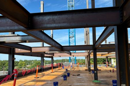 A rooftop-view of the ICU expansion project at East Alabama Medical Center.