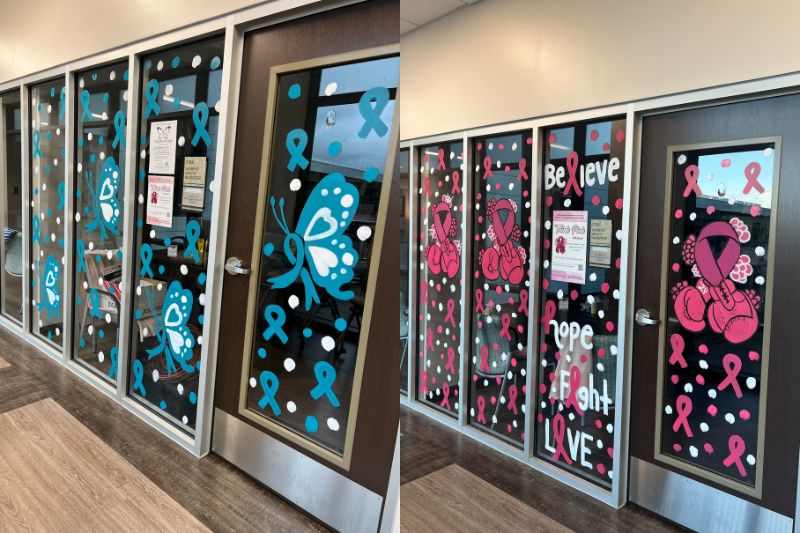 Spencer Cancer Center Christmas art.