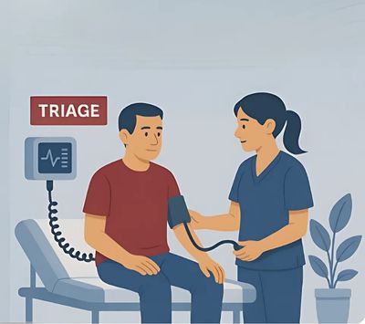 Patient being triaged.