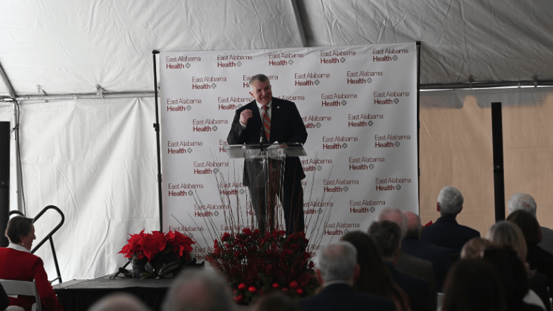 Joe Lovvorn, Alabama State Representative for district 79, speaks during a grand opening ceremony for East Alabama Medical Center North.