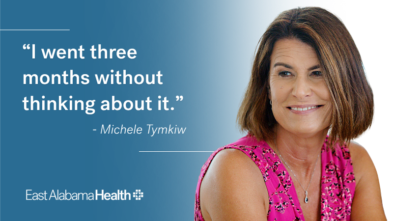 A photo of Michele Tymkiw, who shared her experience being treated with low dose radiation therapy. 