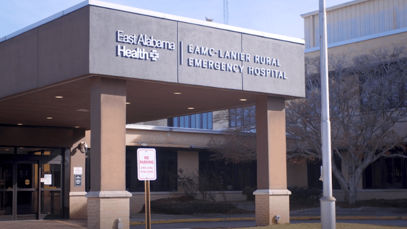 The front entrance of EAMC-Lanier Rural Emergency Hospital