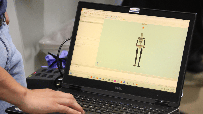 A 3D rendering created by sensors.