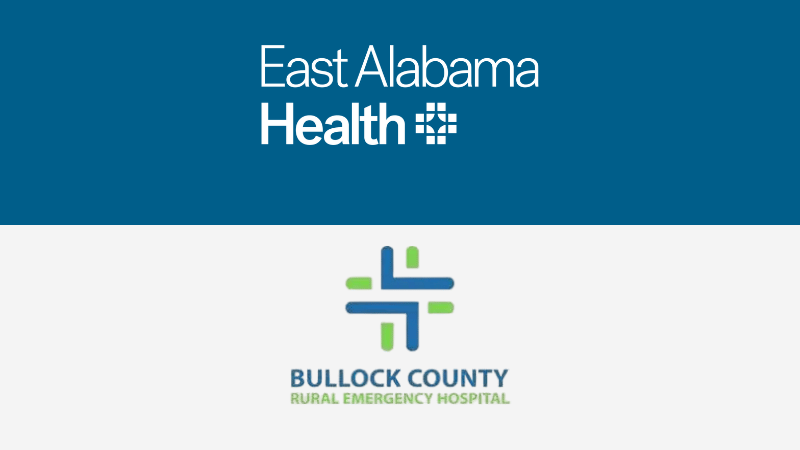 East Alabama Health and Bullock County Rural Emergency Hospital Logos