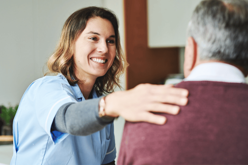 Nurse talking with a patient