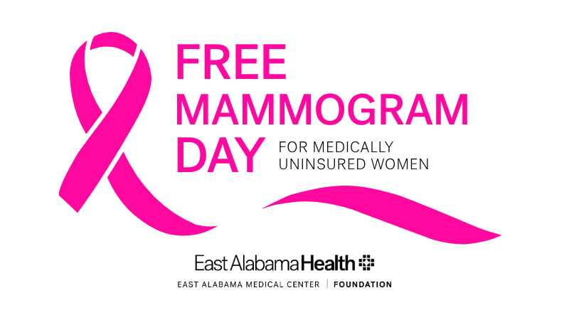 Free Mammogram Day graphic for East Alabama Health
